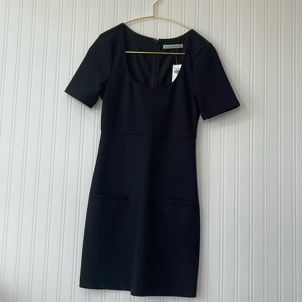 Black Scoop Neck Mini Dress
